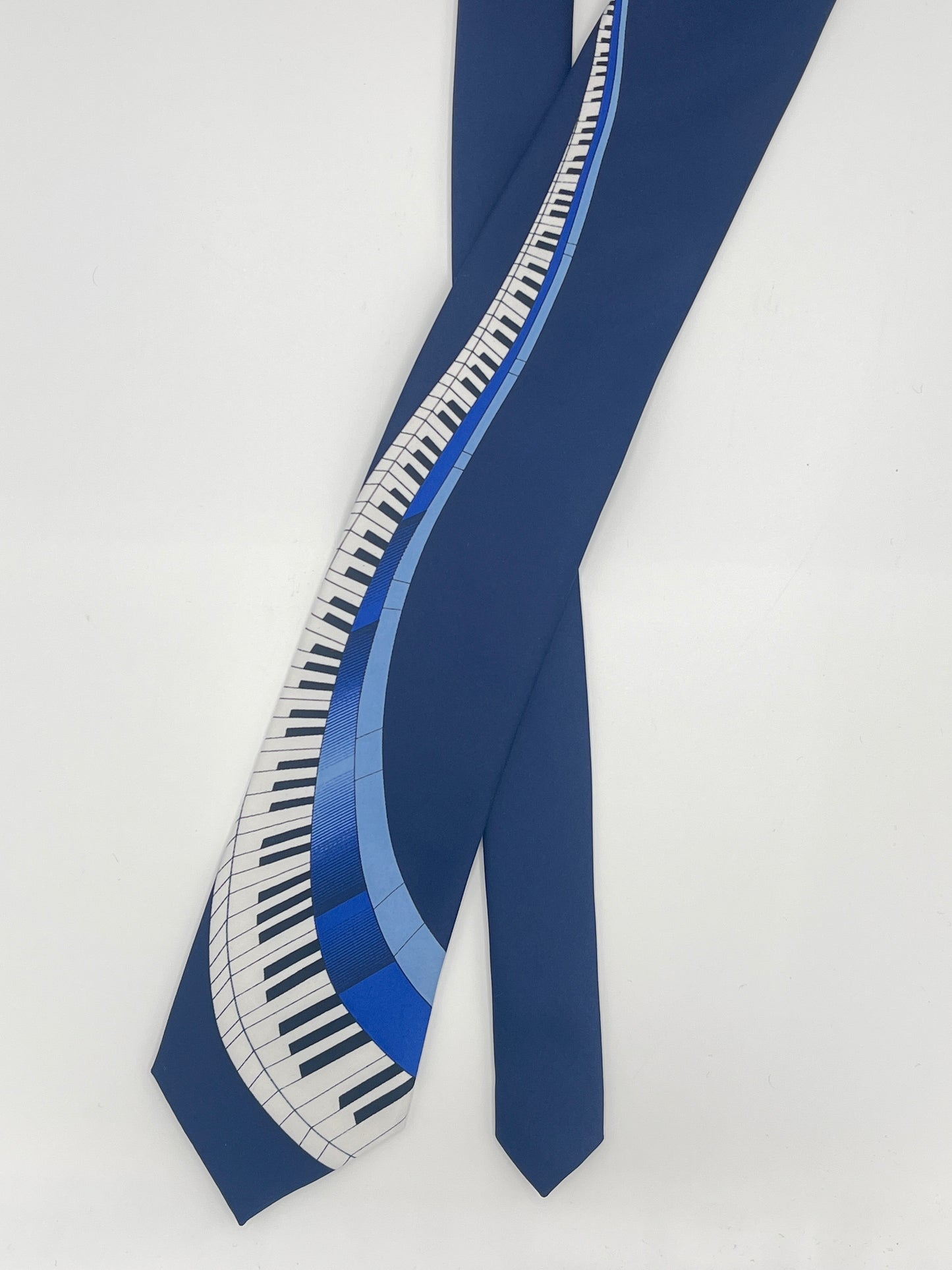 Cravatta Tastiera Musicale Blu