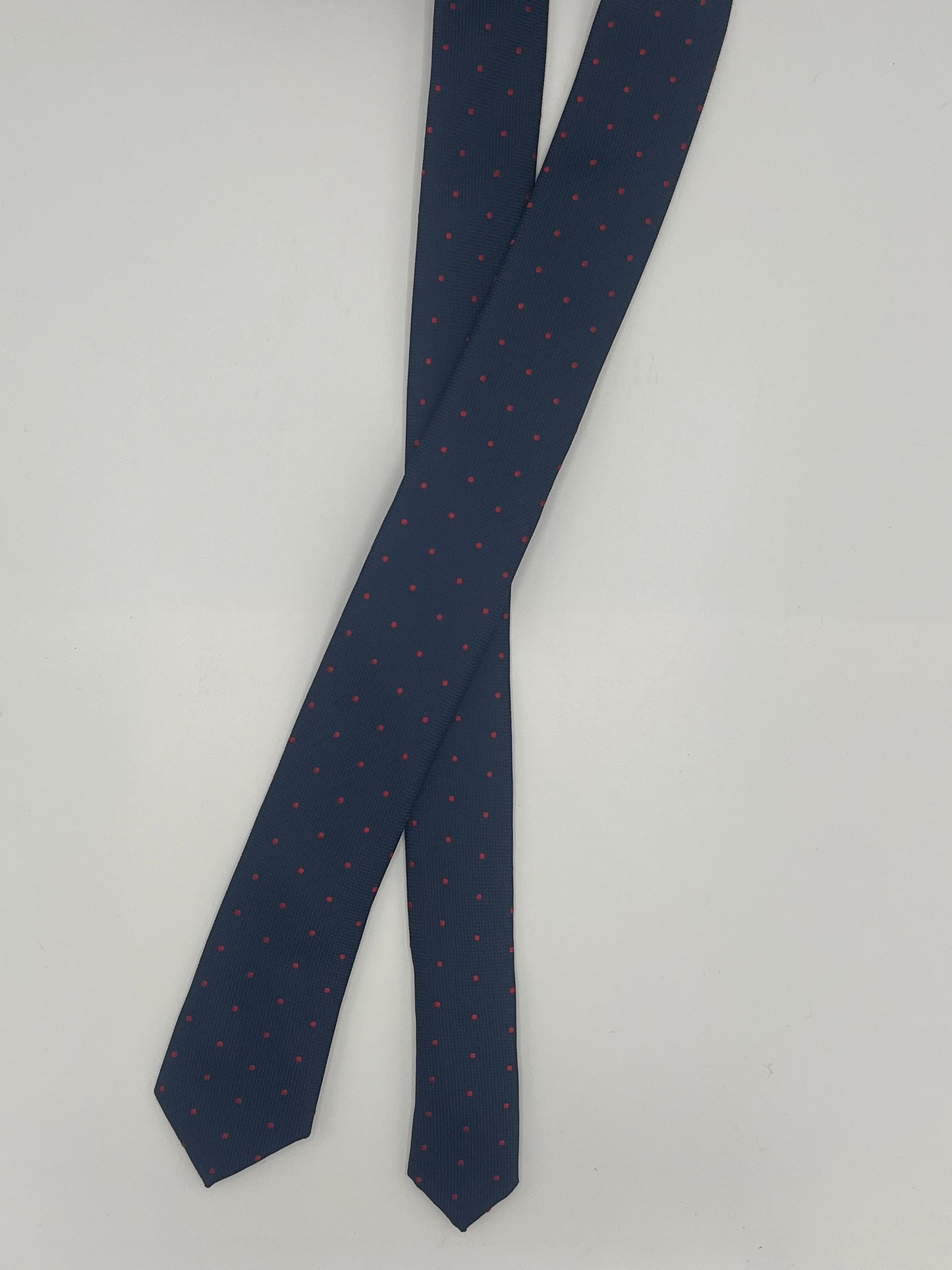 Cravatta Blu con pois Rossi