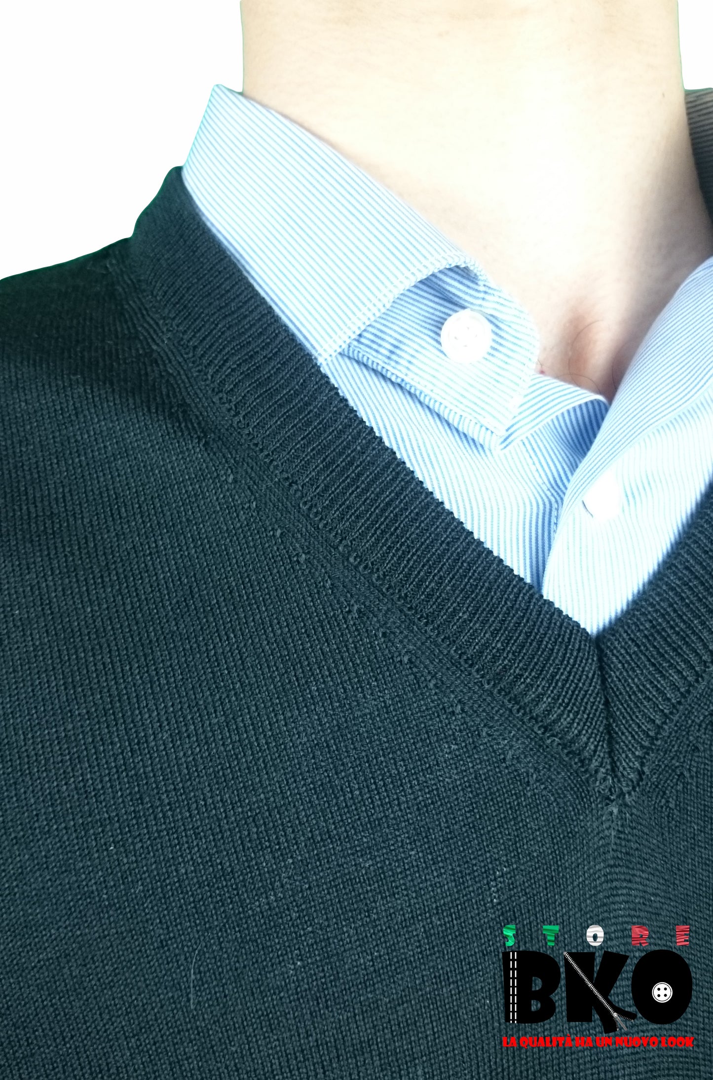 Pullover Scollo V Nero
